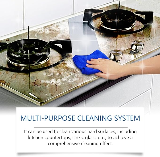 Kitchen Grease Foam Cleaner Multi-Purpose Gentle Stain Remover For Stovetops Countertops Sinks Glass(2PCS)