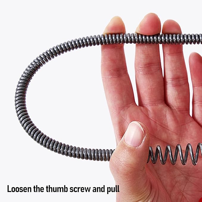 Asixxsix Drain Snake 65 Manganese Steel Spring High Hardness Flexible Clog Remover Manual or Drill Powered Plumbing Snake for Toilet Kitchen Bathtub with Gloves (10m Spring)