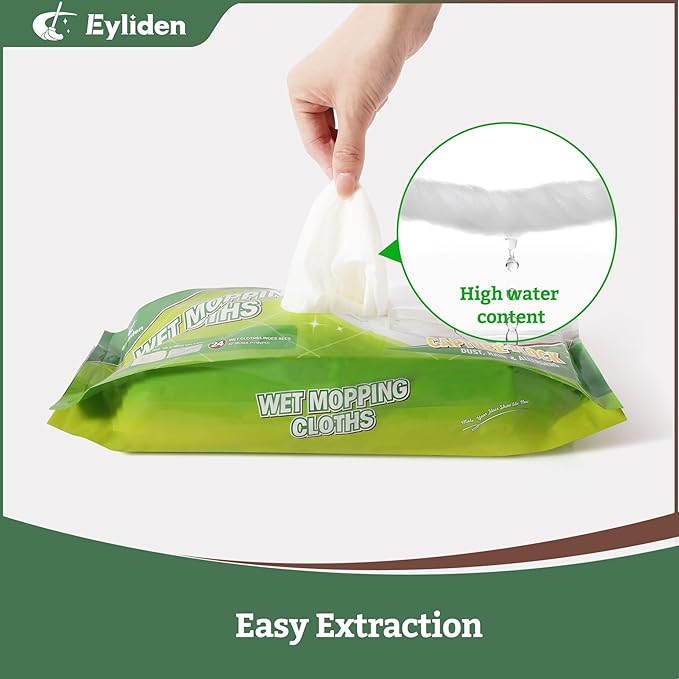 Eyliden Dust Mop Sweeping &amp Mopping Kit | 58 Extended Long Handle 36 Disposable Dry Cloths and 24 Wet Pads Multi Surface Sweeper Mops for Floor Cleaning