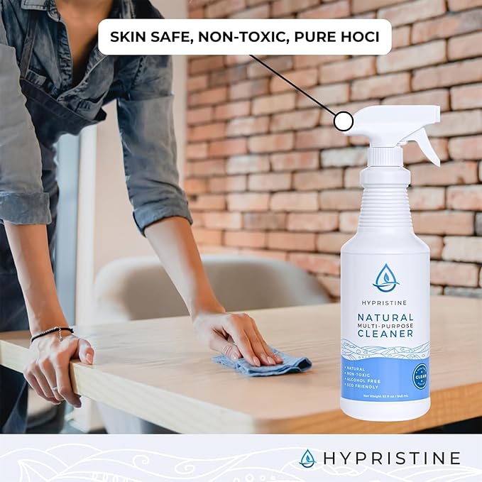 PURE Hypochlorous Acid Spray Multi-Purpose Cleaner Superior Shelf Life 0% Bleach 0% Alcohol Food Contact Safe Eliminate Non-Living Allergens Remove Pet Odor Clean Any Surface