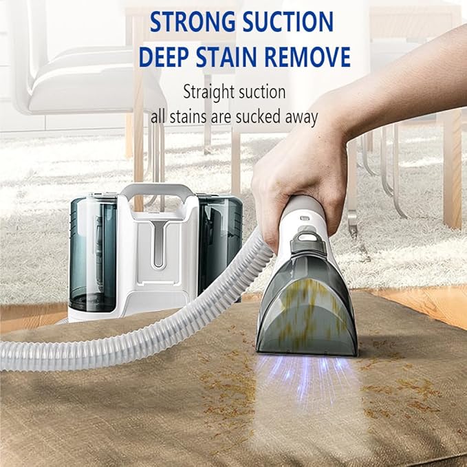 Portable Carpet Cleaner Machine Corded Lightweight Handheld Deep Cleaner Machine for Pet Stains Sofa Rug Mattress Car Seat and Curtain