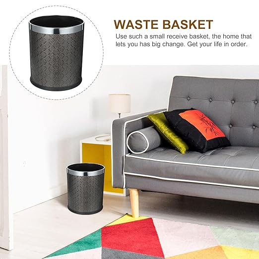 BESPORTBLE Plastic Wastebasket for Bedroom and Bathroom Plastic Trash Can with Large Opening Compact Round Waste Bin for Kitchen Office Home Use Easy to Clean and Stable Design
