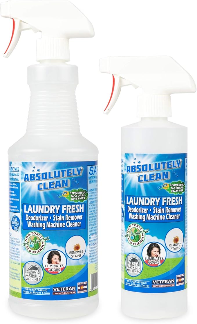 Absolutely Clean Amazing Laundry detergent liquid Stain and Odor Remover Naturally Based Formula (USA Made)