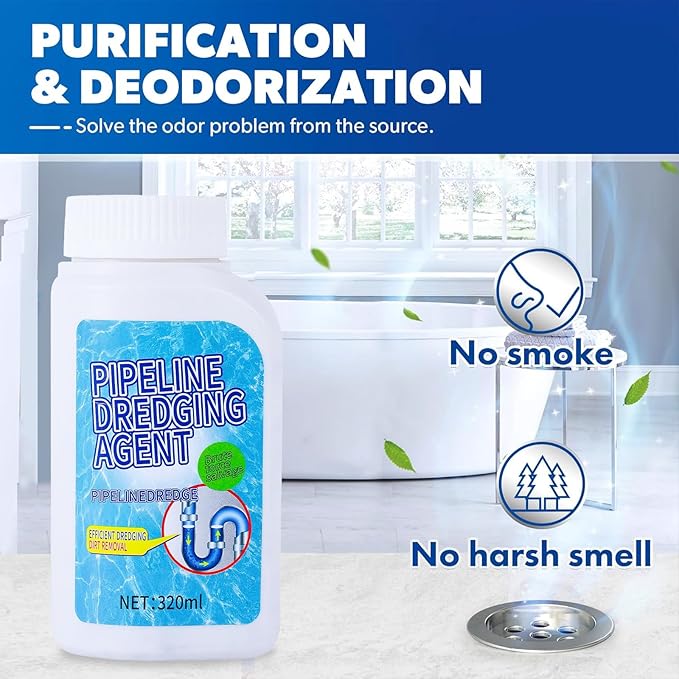 5PC Drain Clog Remover Pipeline Dredging Agent Powerful Quick Cleaning Drain Toilet Cleaner Tool Unclog Toilet Clog And Kitchen Sink Pipe Unblocker Powder