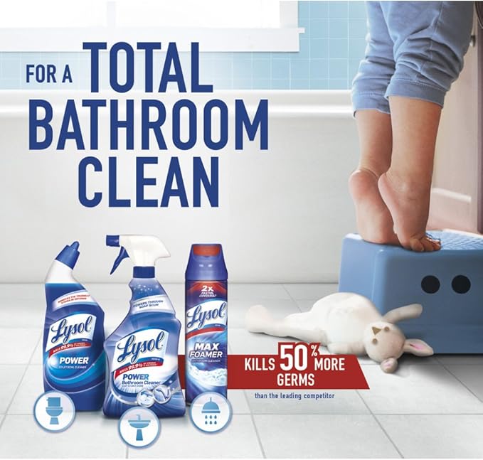Lysol Power Toilet Bowl Cleaner Bleach 24oz Pack of 12