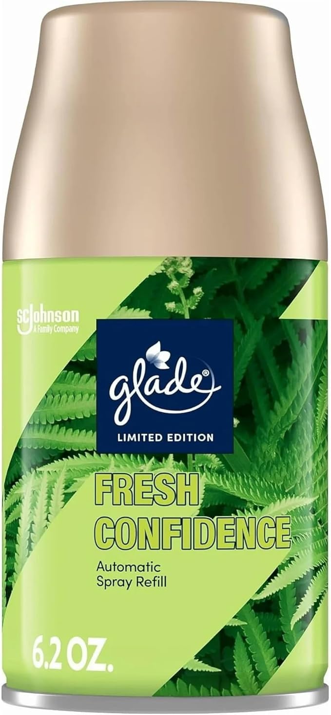 Glade Automatic Spray Refill Fresh Confidence Scented Air Freshener for Home and Bathroom 6.2 Oz 6 Pack