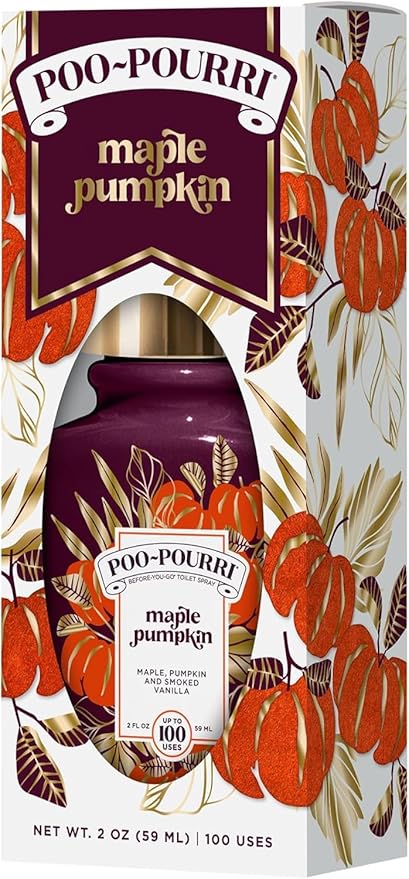 Poo-Pourri Before-You-Go Toilet Spray Bottle Maple Pumpkin Original Apple Bottom and Apple Cider 2 Ounce Bottles Set