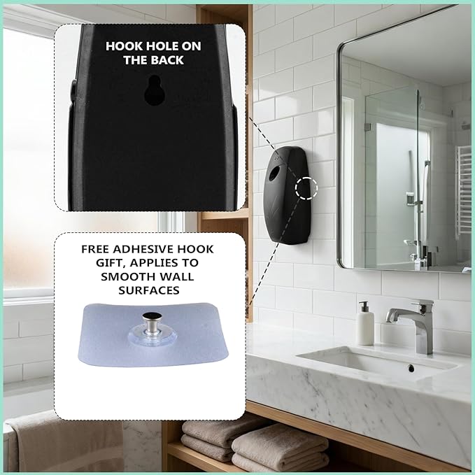 Automatic Spray Dispenser – 4-Pack Room Spray Air Freshener Wall Mounted or Desktop Design for Home &amp Commercial Use – Battery Operated Air Freshener(Black)