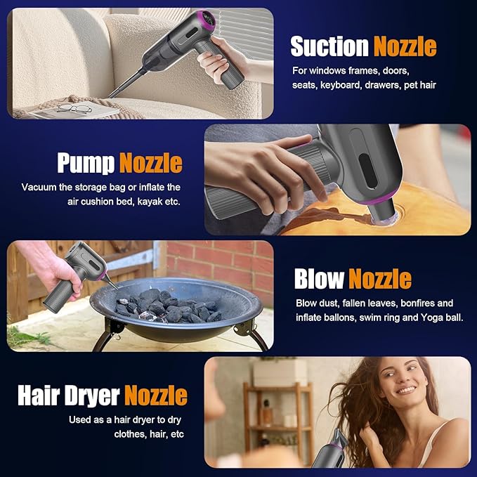 7000Pa Mini Vacuum Cleaner: Handheld Vacuum &amp Electronics Duster &amp Hand Pump Cordless Keyboard Vac 3-Gear Compressed Air Blower for Computer Sewing Machine Laptop Car Home Office