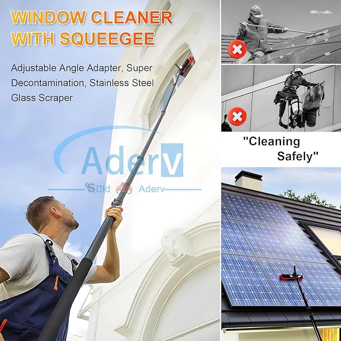 3.6-10.8 M Washing Kit: Water-fed BrushSqueegeeSoap Dispenser Window Cleaning Pole Water Fed Telescopic Brush Window Cleaner Equipment Car Cleaning Brush (35cm Brush9M)