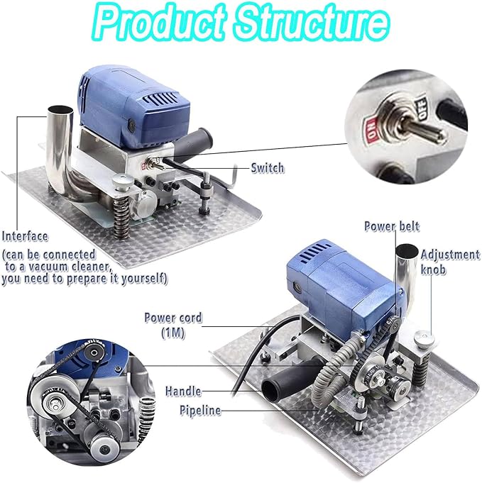 Professional 850w Carpet Trimmer &amp Flattening Machine3-Inch Rotary Blade for Fast Pile Leveling10000rpm High SpeedAdjustable Depth for Tufted/Handmade RugsLightweight (5kg)Portable