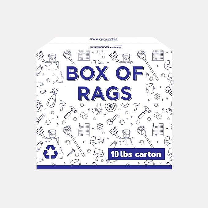 Recycled Color Knit Cleaning Rags (10 lbs. Box) – Shop Cloths Bulk for Workshops Mechanics Painters and Home Use Multipurpose Cotton T-Shirt Rags