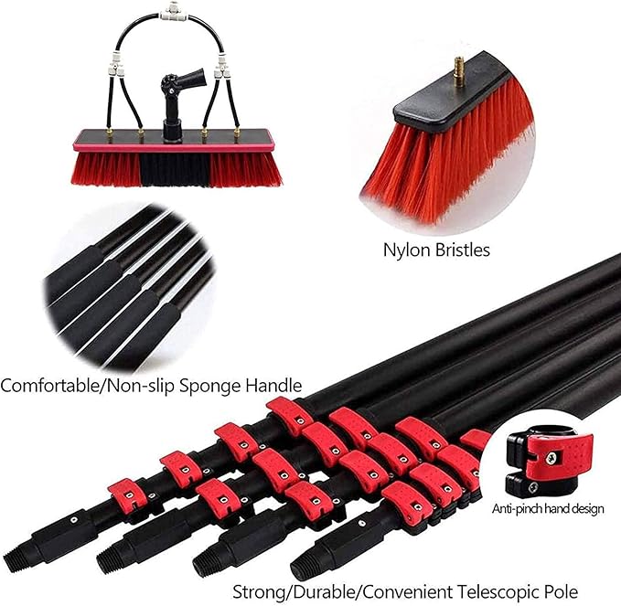 Telescoping High Window Cleaner3.6-10.8M Window Cleaning Pole Window Cleaner KitCleaning Photovoltaic and Solar Panels10.8M