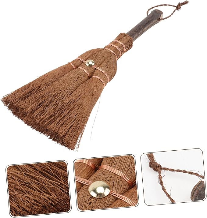 3pcs Mini Palm Broom Natural Bristles Compact Cleaning Brush for Tea Ceremony and Household Use Space-Saving Design for Efficient Dust Removal