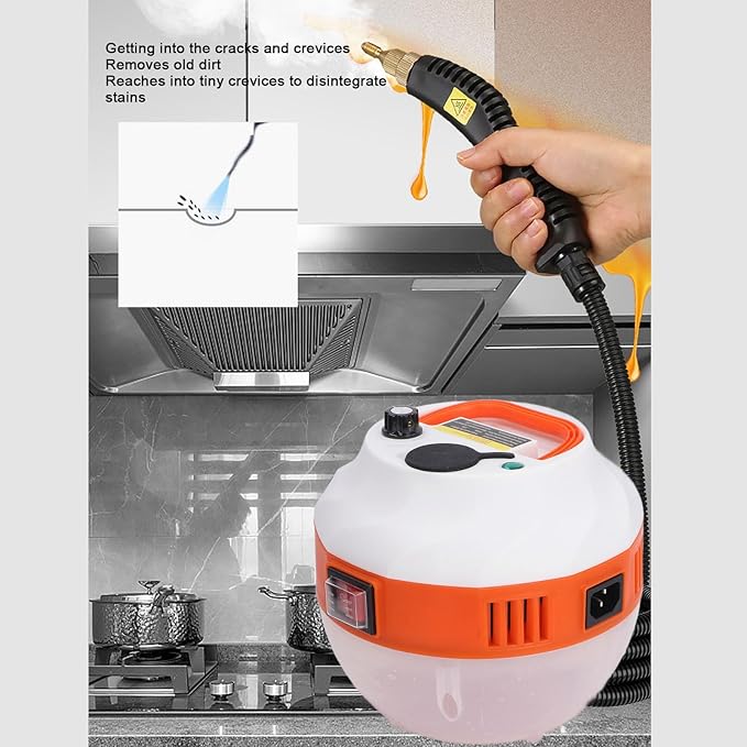 Handheld Steam Cleaner ABS with Brush Heads High Temperature Steam Machine for Air Conditioner Kitchen Hood Home Use (US Plug 110V)