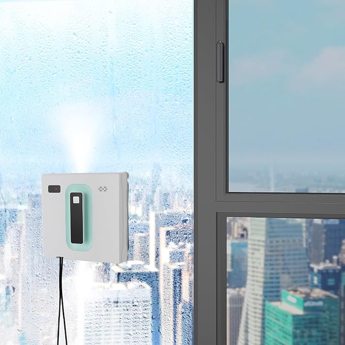 Automatic Window Vacuum Cleaner Window Cleaner Robot – 3 Cleaning Modes (Z/NZN) Remote/APP Control 2500Pa Suction 1.69oz Tank 16.4ft Cable for Home Office High-Rise Users