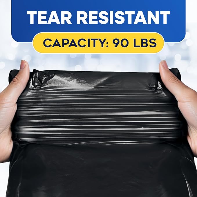 55 Gallon Trash Bags Heavy Duty Large Contractor Garbage Bags for Rubbermaid Brute 44-55 Gallon Trash Cans 38x58 Black Trash Can Liners 1.5 Mil Pack of 100