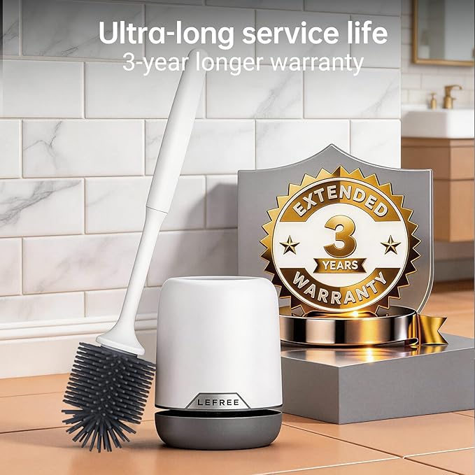 Lefree 3 Pack Silicone Toilet BrushRubber Toilet Bowl Brush and Holder Set with Ventilated Holder Toilet Cleaner Brush for BathroomFloor Standing &amp Wall Mounted Toilet Scrubber Without Drilling