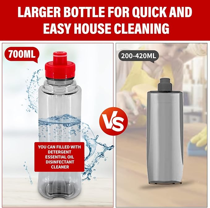 Spray Mops for Floor Cleaning Microfiber Spray Cleaning Mop Kit with 3 Reusable Washable Pads 700ML Refillable Bottle and Scrubber Flat Mop with 360 Degree Swivel Head for Hardwood Laminate