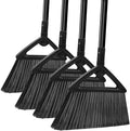 Heavy Duty Broom Outdoor Indoor Upgraded Commercial Angle Brooms Black Broom for Sweeping House Restaurant Kitchen Garage Courtyard