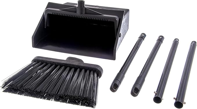 SPARTA Duo-Pan Upright Dust Pan and Broom Set Essential Cleaning Tools for Home and Commercial Use 36 Handle 1 Count Black