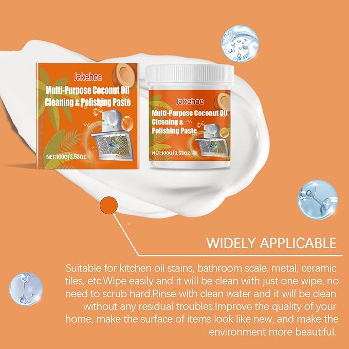 Multi-Purpose Cleaning Polishing Paste For Kitchen Stoves - Removes Grease &amp Stains Forms Protective Layer(3PCS)