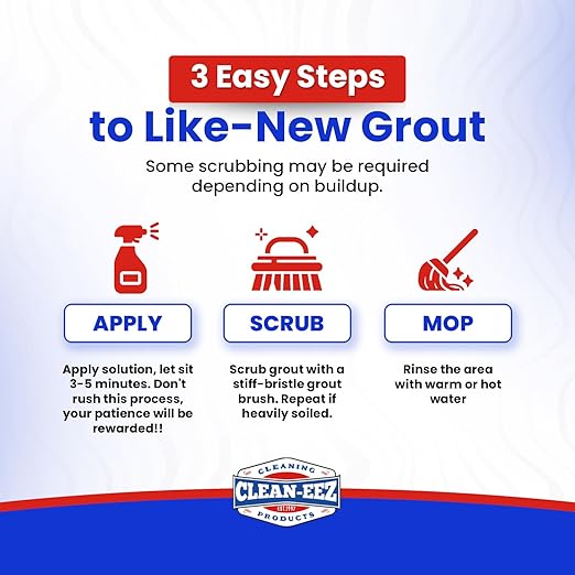 Clean-eez Grout-eez Super Heavy-Duty Grout Cleaner - Powerful Tile and Floor Stain Remover for Bathroom Kitchen and More - 32 oz.