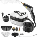 Powerful 2500W Handheld Steam Cleaner15s Fast Heat-Up &amp High-Pressure Steam 6-Level Adjustable Settings for Deep Cleaning on Floors Kitchen Bathroom Car Grout (White)