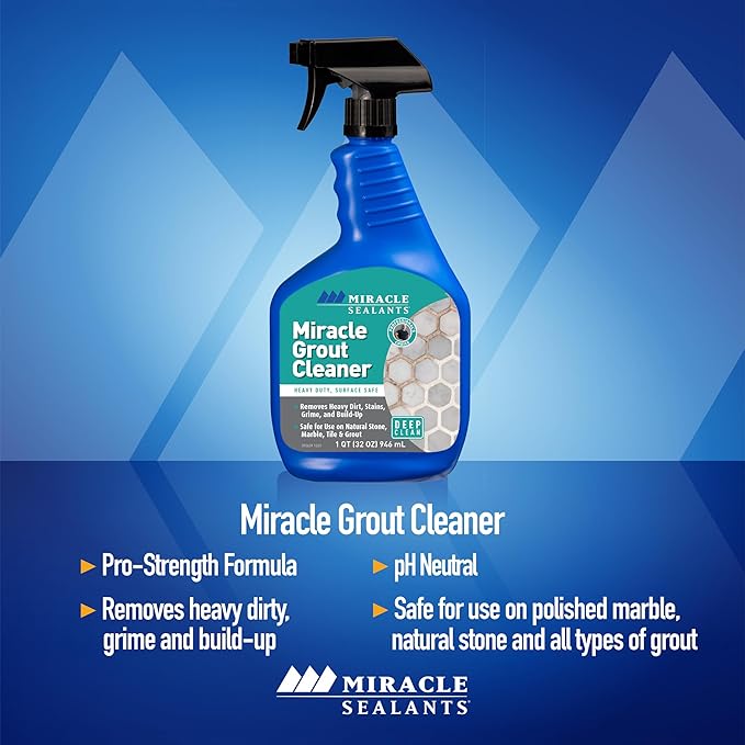 Miracle Sealants Heavy Duty Miracle Grout Cleaner Spray for Natural Stone Marble Tile &amp Grout Quart 6 Pack