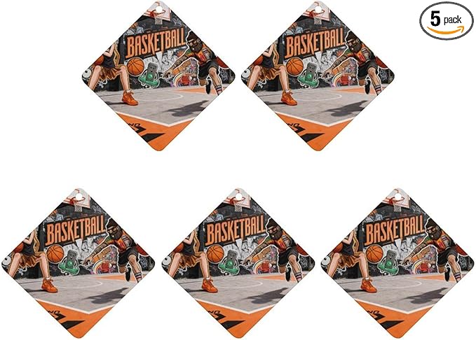 5PCS Car Air Freshener Hanging Personalized Double Sided Streetball Duel Car Fresheners Long Lasting New Cars Scents Cute Automotive Freshies for Closets Drawers (tea)