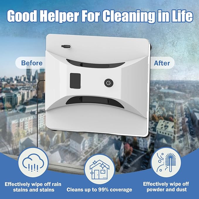 Window Cleaning Robot Automatic Glass Cleaner Robotic Vacuums with Remote and Smart App Controlfor High-Rise Windows Tiles and Marbles