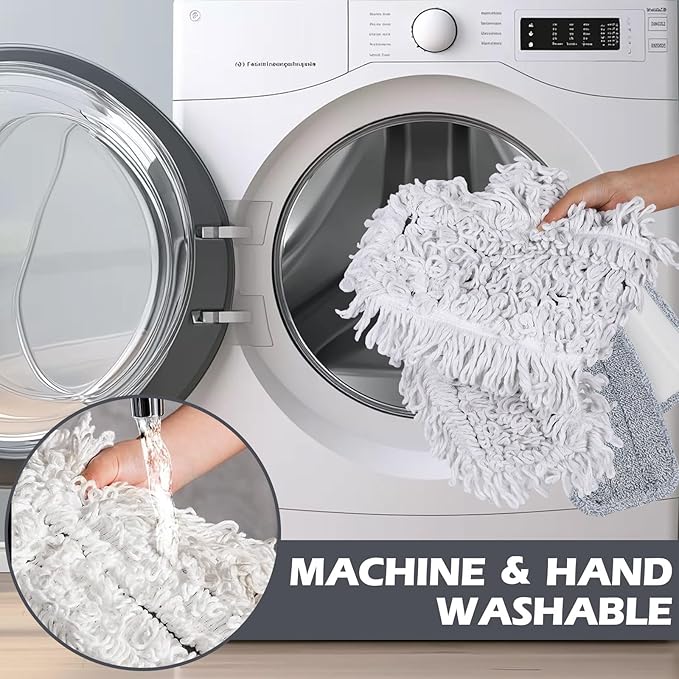 MASTERTOP Commercial Mop 36'' Large Dust MopHeavy Duty Industrial Push Mops with 3 Reusable Microfibre Pads &amp 62'' Adjustable Handle for HomeHotelMallWarehouse