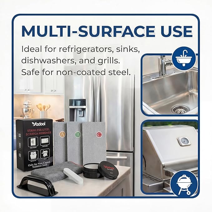 Stainless Steel Elevator Panel Scratch Remover Kit for Non-Coated Stainless Steel Surfaces Removes Scratches Scuffs Abrasions Restores Brushed Finish DIY Repair Solution