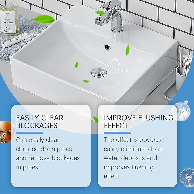 Drain Cleaner for Home Kitchen and Toilet Sinks - Fast Acting Formula to Unclog All Types of Drains Instantly(1PCS)