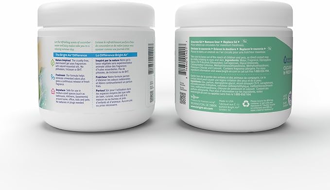 Bright Air 14 oz. Super Odor Eliminator For Medium-Size Spaces Cucumber Water &amp Fresh Melon Scent Case of 6 Odor Eliminator &amp Air Freshener Natural Essential Oils Lasts Up to 90 Days Eac