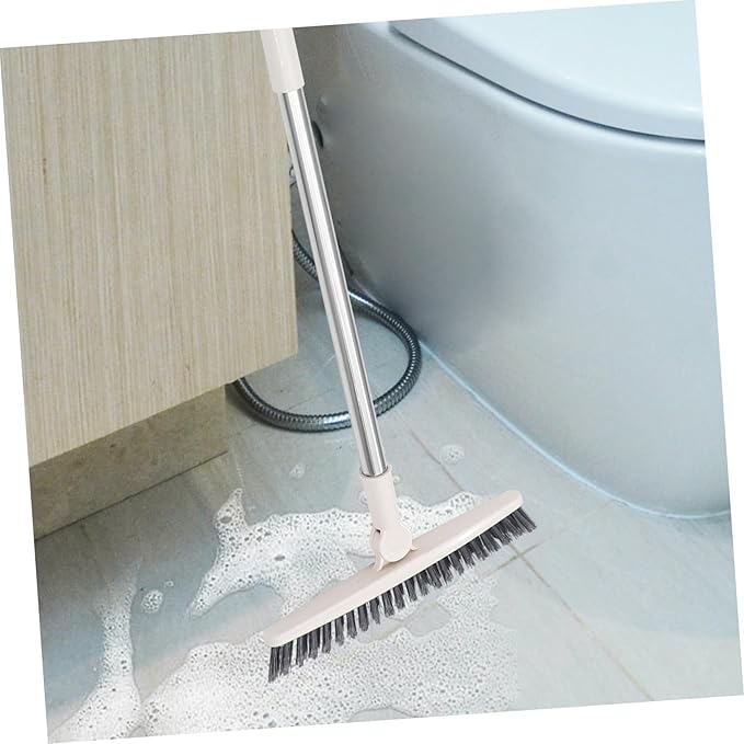 2pcs Floor Scrub Brush Rotatable Handle Cleaning Tool for Bathroom Tile Grout and Window Tracks Stiff Bristles for Crevice Cleaning Easy to Use Versatile Design