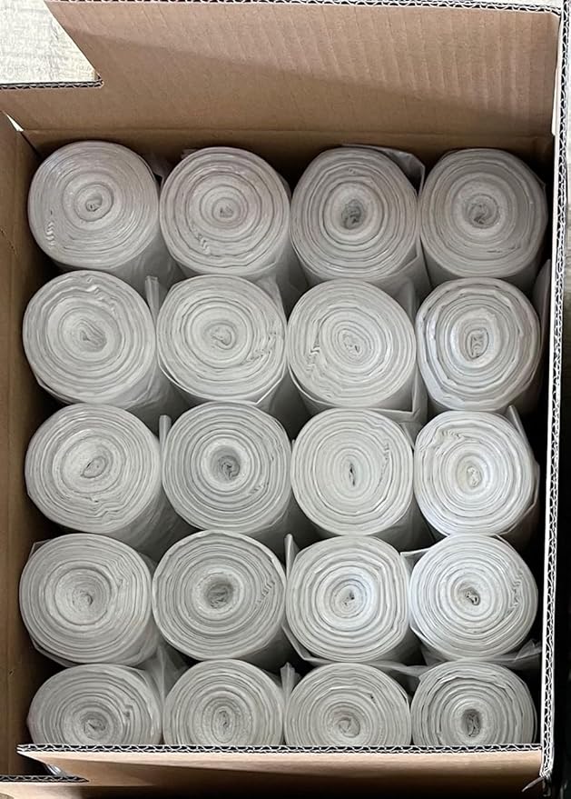 1000 Counts 12-16 Gallon 0.3 mil High-Density Trash Bags Can Liners 23″W x 31″H Natural