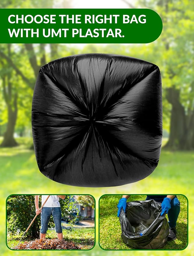 200 Count Heavy Duty Black Trash Bags 30-33 Gallon 32 x 38 Inch Large Garbage Bags 18 Micron Thick Strong Leak-Resistant Tall Kitchen &amp Outdoor Garbage Bags for Home Kitchen Office Lawn