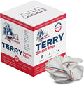 Angel-in-Armor White Striped Terry Rags (16 x 19) – 4lb Bulk Box of Cotton Cleaning Towels (22 Units) – Reusable Terry Bar Kitchen Cleaning Shop Rags – Low-Lint &amp Washable