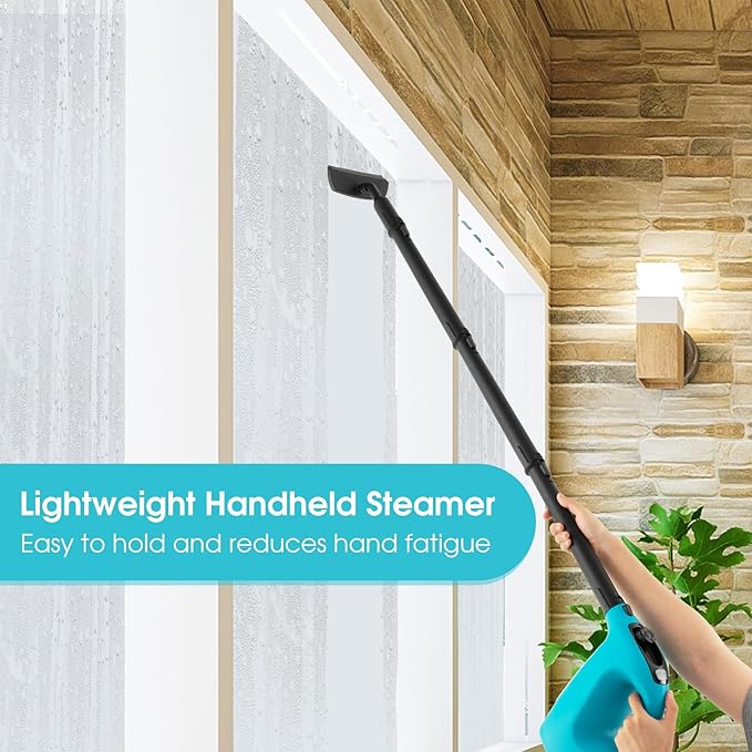 S AFSTAR Handheld Steam Cleaner 1400W Pressurized Steamer with 14-Piece Accessories &amp Child Lock Multipurpose Portable Steamshot Steam Mop for Cleaning Kitchen Floor Sofas Car Windows (Blue)