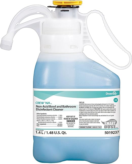 CREW Diversey 5019237 Non-Acid Bowl &amp Bathroom Disinfectant Cleaner Floral 47.3oz 2/Carton