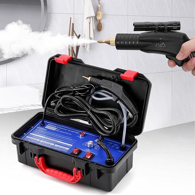 High Pressure Steam Cleaner 1700W Steamer for Cleaning Grout Tile Heavy Duty Portable Steamer Cleaner for Car Auto High Heat Cleaning Steamer for Home Shower All Surfaces 110V