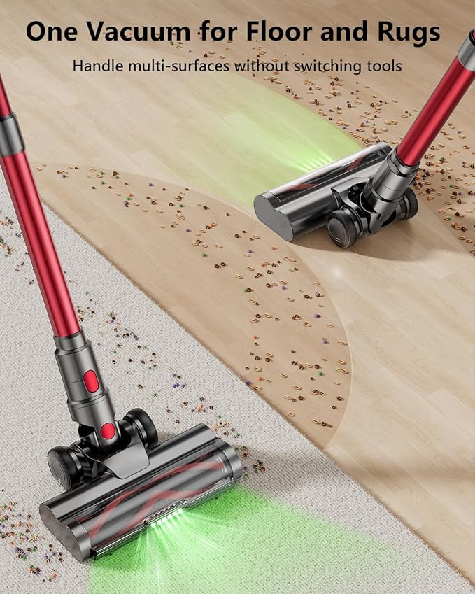 Cordless Vacuum Cleaner 580W 48Kpa 65Mins Vacuum Cleaner for Home Stand-Free Stick Vacuum OLED Display Auto Scrap Dust Tech Lightweight Anti-Tangle Vacuum Cordless for Woodfloor Carpet Pet Hair