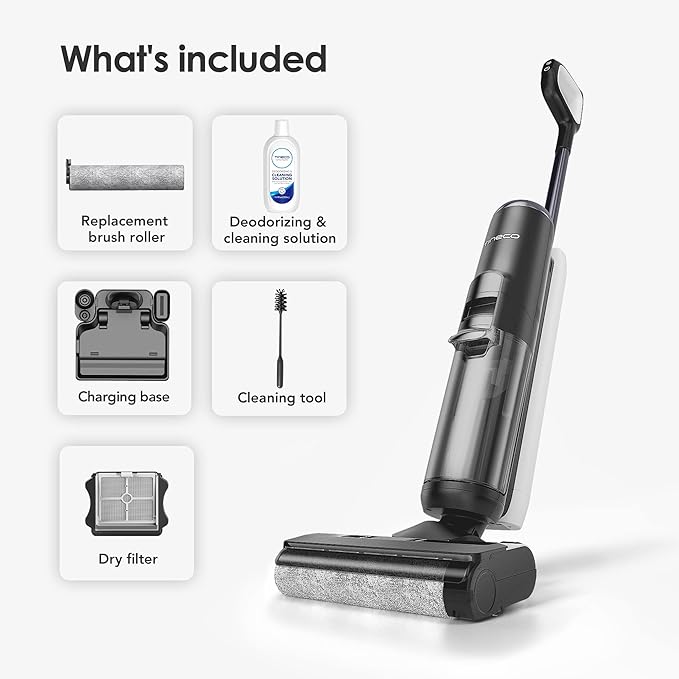 Tineco Floor ONE S5 PRO 2 Cordless Wet Dry Vacuum Smart Hardwood Floor Cleaner Machine One-Step Cleaning Mop for Sticky Messes and Pet Hair LCD Display APP Voice Guide with Ultra Mode