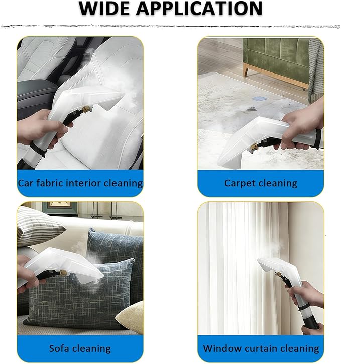 BANGBANGJI Professional Heated Carpet &amp Upholstery Extractor with 7.5L Clean &amp 12L Removable Dirty Water Tanks 6 Versatile attachments for Dirt Grease Grout Tile Floor Car