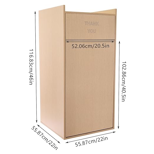 TFCFL Wooden Trash Can with Tray TopCommercial Trash Can Cabinet and Garbage ReceptacleCommercial Grade Rubbish Bin for Office Cafeteria Restaurant (Wood Color)