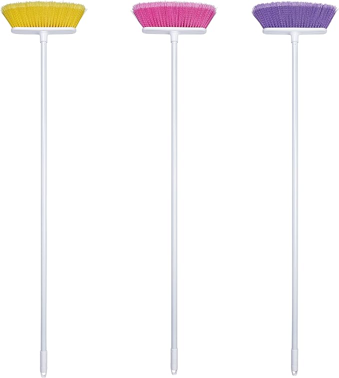 The Original Soft Sweep Magnetic Action Broom - 4 Brooms - Purple Pink Blue Yellow
