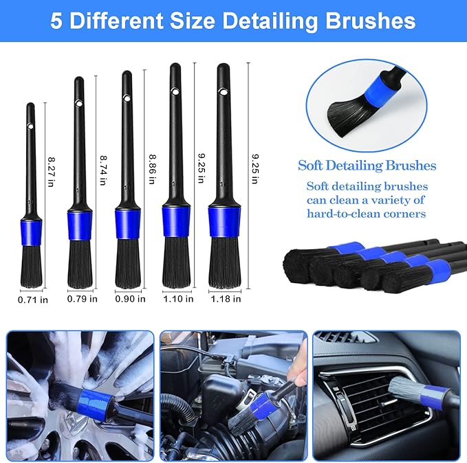 26Pcs Car Detailing Brush Set Car Detailing Kit Car Detailing Brushes Car Cleaning Kit Car Windshield Cleaning Tool Professional Car Care kit - Car Wash Brush kit for Interior Exterior Wheels