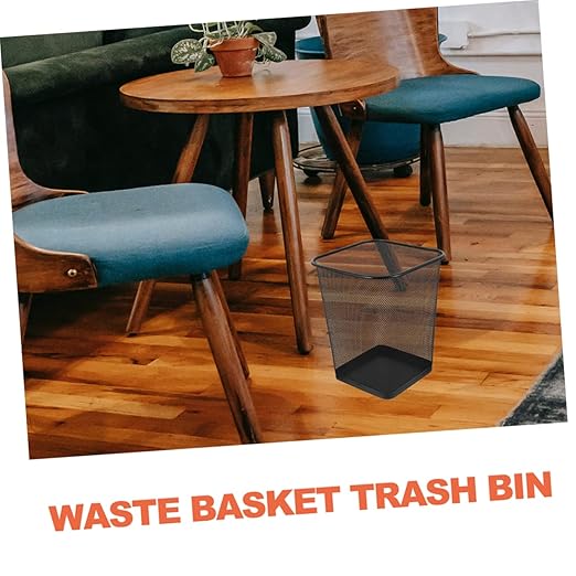 2pcs Sturdy Metal Wire Wastebasket Hollow Design Office Trash Can for Home and Office Use Black Color Sturdy and Lightweight for Desk and Tabletop