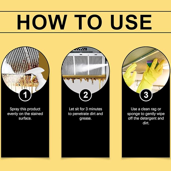 Kitchen Heavy Oil Cleaner Stain Kitchen Oil Stain Cleaner Spray Heavy Duty Degreaser Spray Home All-Purpose Grease Remover (1 bottle)